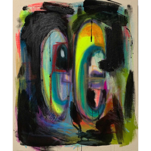One's Eyes No.4

2021
65.2 x 53 cm
Acrylic, aerosol, oil, oilstick on canvas
