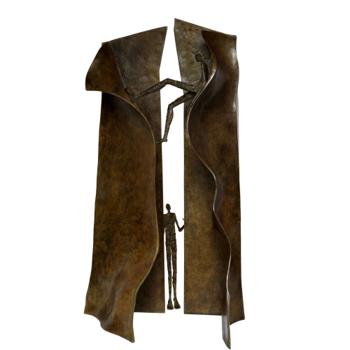 Hide & seek II / L78xH125xD46 cm / original bronze sculpture